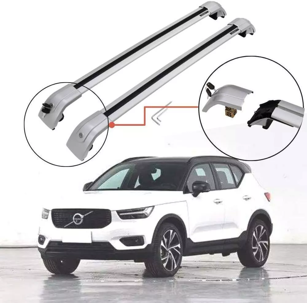 2Pcs Fits for Volvo XC40 2018 2023 Roof Rail Racks Cross Bar Crossbar