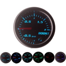 New Bar 2 52mm Car Turbo Boost Gauge 7 Color Pointer Led Pressure Meter 12v