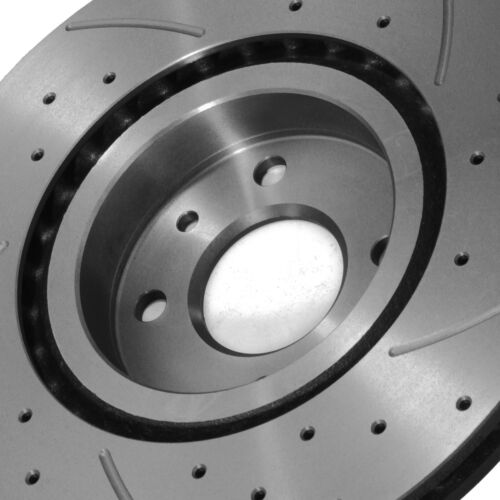 FRONT DRILLED GROOVED 285mm BRAKE DISCS FOR FIAT 500 ABARTH 595 695 1.4 2007+ - Picture 7 of 8