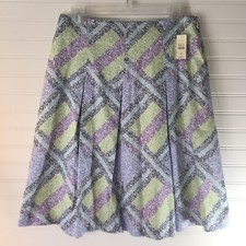 NWT Talbots Petites Circle Skirt Floral Print Lined Side Zip Size 8 Petite