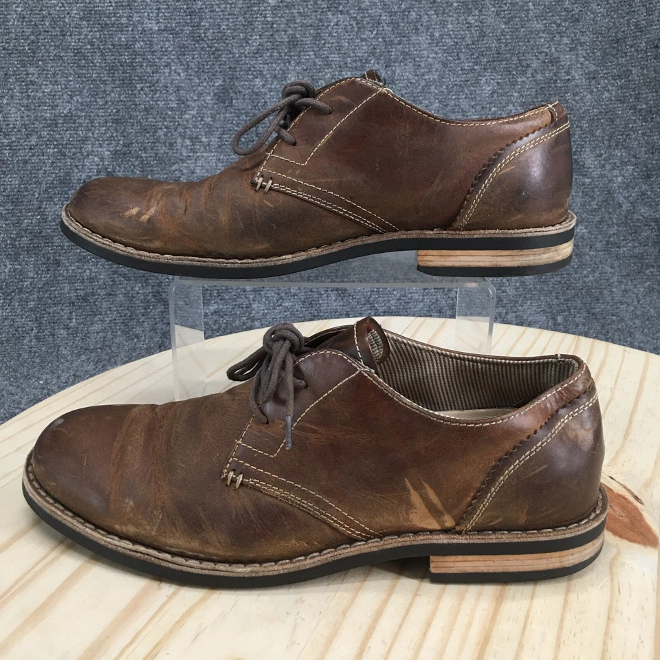 原装 Penguin Munsingwear 正装鞋 男式 9.5 牛津棕色皮革鞋头 — 第 2/4 张图片