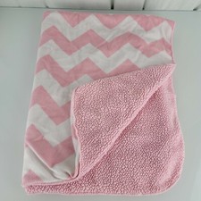 Circo Target Pink White Chevron Zigzag Baby Blanket Sherpa Security Lovey