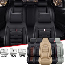 For Toyota Car Seat Cover Full Set Luxury PU Leather 5-Sit Front Rear Protectors