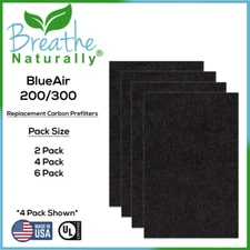 Replacement Carbon Filters for BlueAir 200/300 Series Air Purifiers 2|4|6 Pack