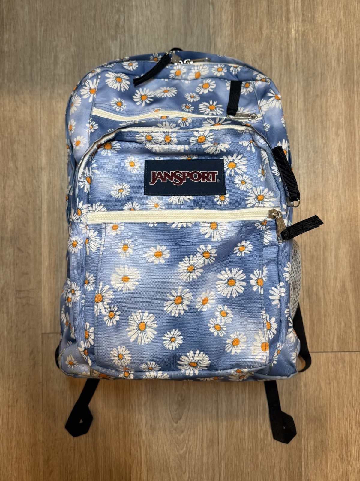 Jansport Blue Floral Flower Backpack Kids Teenager Student