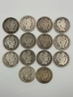 💥💥LOT OF (14) BARBER HALF DOLLARS $7 FACE VALUE 90% SILVER .50C