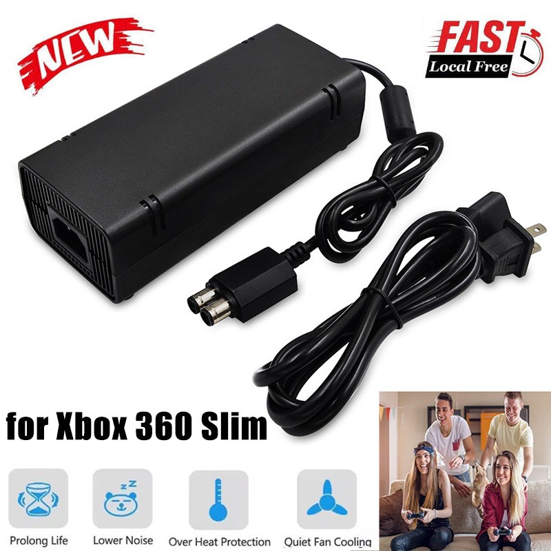 For Microsoft Xbox 360 Slim/S Power Supply Brick AC Adapter Charger w/Power Cord