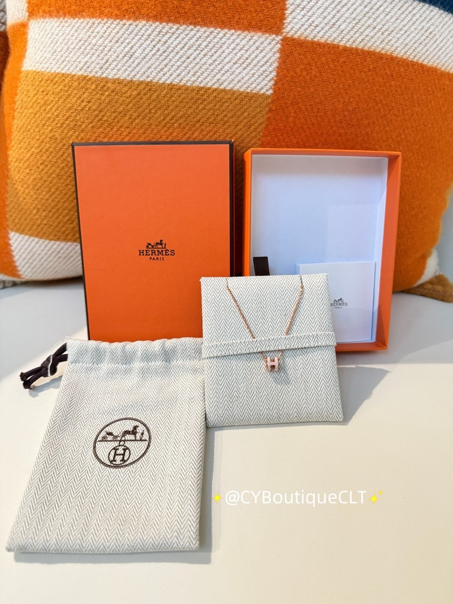 Hermès Mini Pop H Pendant Rose Dragee (Light Pink) w Rose Gold