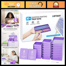 30-Piece Stackable Tray Set for Diamond Art Kits, Interlocking Painting Tools, P