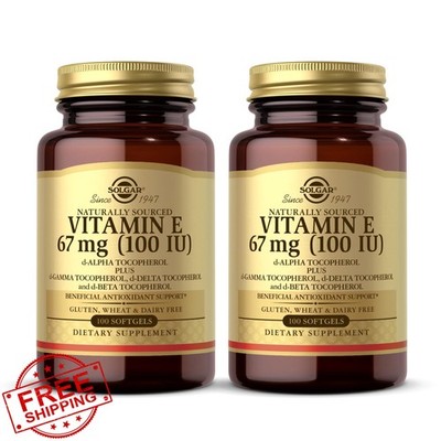 Solgar Vitamin E 67mg (100 IU) - 200 Softgels Antioxidant Support