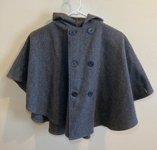 US 740N Pea Jacket By Schott Women’s Hooded Wool Shawl Stole USA Made OSFA