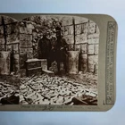 WW1 Military Stereoview C1916 Real Photo Turkey Gallipoli Food Store  Bully Beef