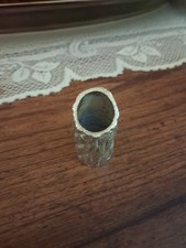 Hammered Solid sterling silver cylindrical Tzedakah (charity) box