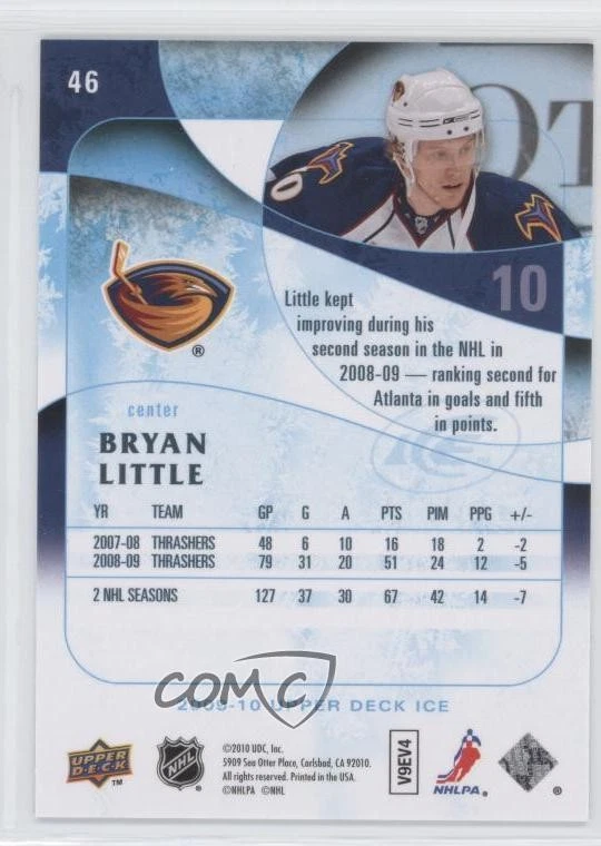 2009-10 Upper Deck Ice Bryan Little #46 - Image 2 of 2