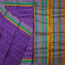 Vintage Purple Sarees 100 Pure Silk Printed Indian Sari 5YD Decor Craft Fabric