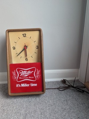 Vintage Miller High Life Beer Lighted Wall Clock - Free Shipping