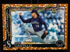 2025 Topps Holiday Baseball #H152 LUIS CASTILLO Gold Holiday Lights