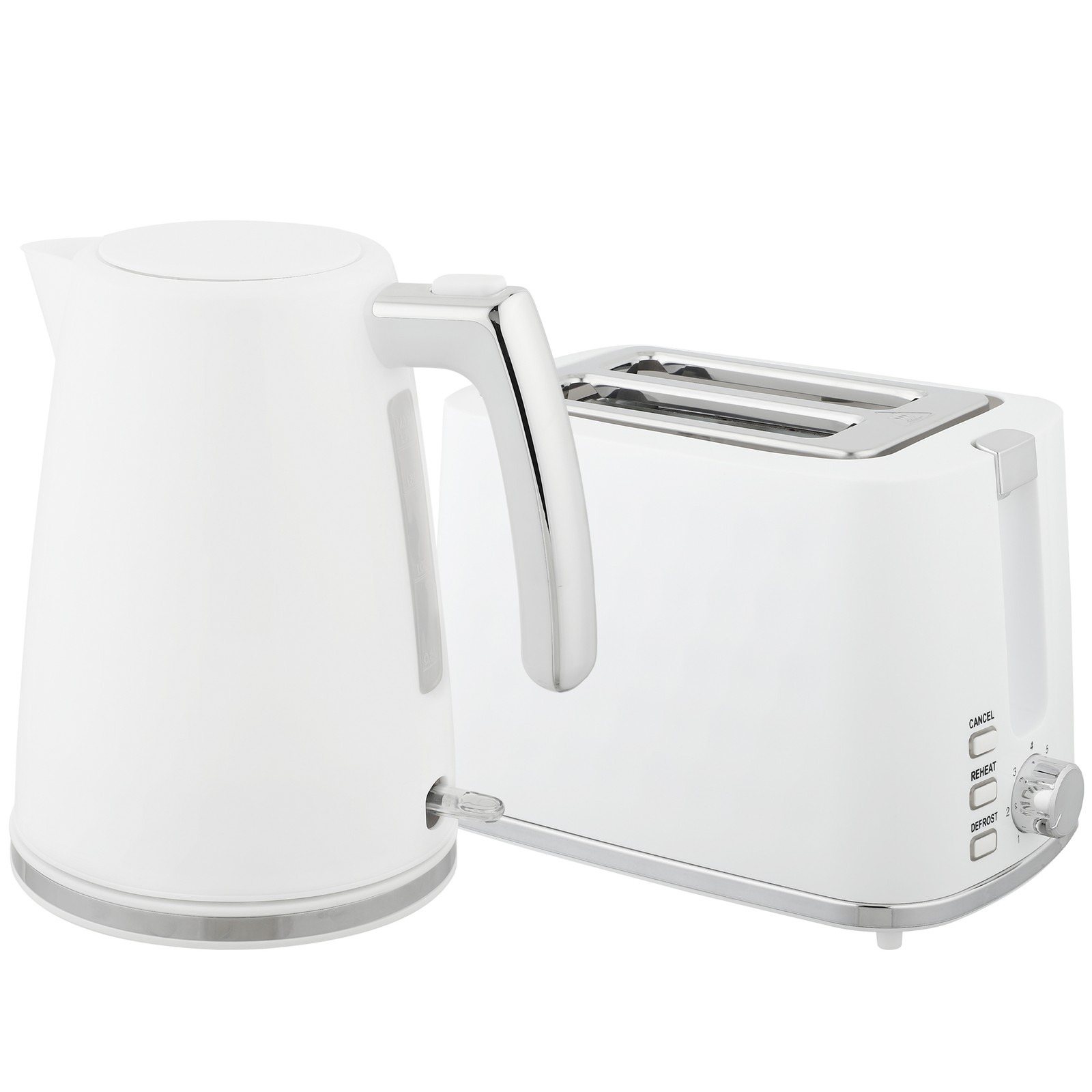 Set HOMCOM Colazione in Famiglia: Bollitore 1.7L e Tostapane Bianco Pro