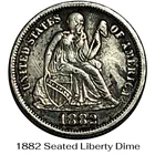 1882 Seated Liberty Dime XF Silver 10C Strong Detail Philadelphia Issue #913