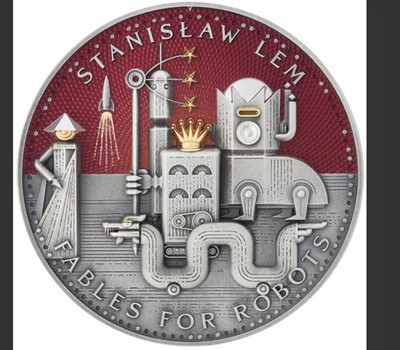 STANISLAW LEM Fables For Robots 2oz Silver Coin 1000 Francs CFA