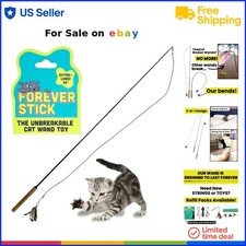 Unbreakable Cat Teaser Wand 36inch Durable Interactive Toy for Indoor Cats
