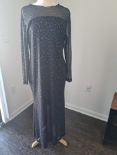 Women's 2XL RHINESTONE SHEER BLACK DRESS