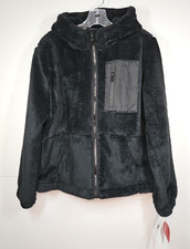 Spyder Women's Black Sherpa Fleece Full Zip Hooded Jacket Size Large NWT