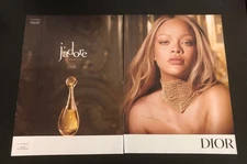 RIHANNA for J'adore Dior - 2 Pg Fragrance Ad w Unopened Scent Strip
