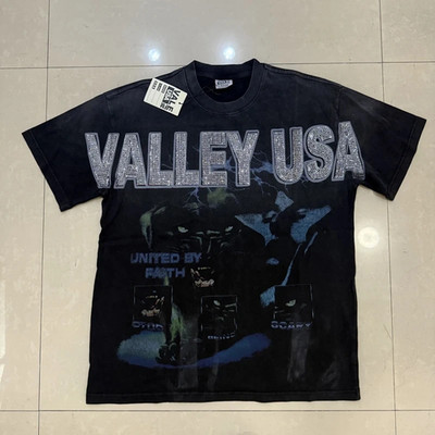 Vale Forever Faith Bling Tee 'Black' Men's Valley USA Rhinestone Washed T-shirts