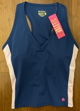 Lilly Pulitzer UPF 50 Luxletic M Bra Tank Top NWT Oyster Bay Navy Pink Athletic