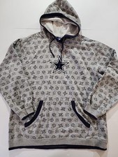 Y2K Reebok Dallas Cowboys VTG Pullover Hoodie ALL OVER PRINT Jacket Sz XL