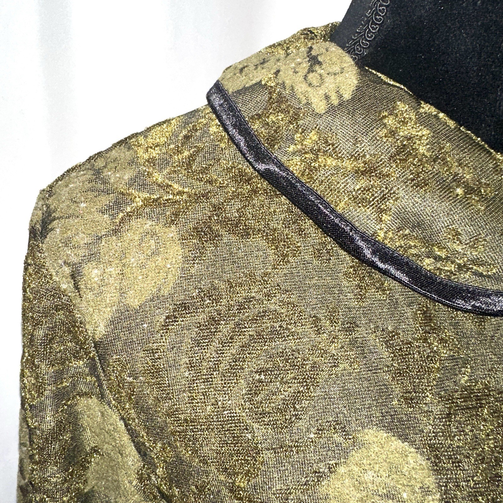 Vue Point Vtg Green Leaf Print Jacket Size M Pete… - image 4