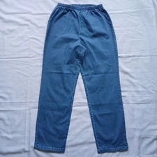 DyCo, Comfort Stretch Denim Blue Pants with Elastic Waist Sz L