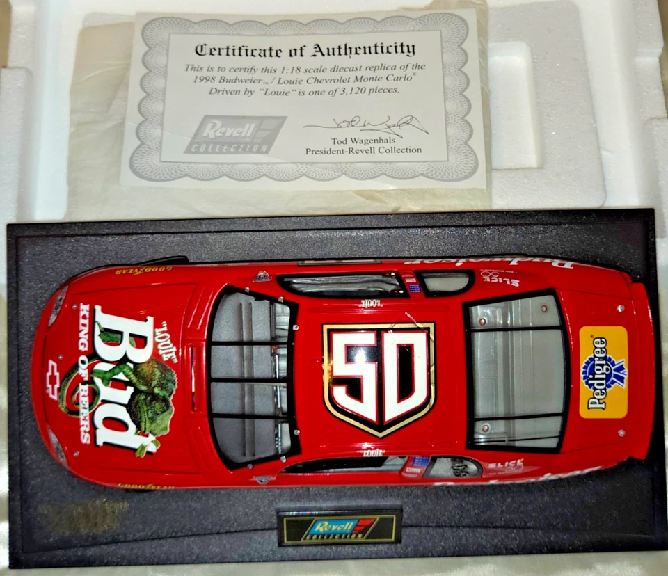 Chevy Monte Carlo Louie Clemente Budweiser 1998 Revell 1:18 fundido a presión coleccionable Foto 2 de 4