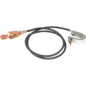 Wesco Drum Grounding Wire 272032 - 3' with C-Clamp & Alligator Clip Wesco