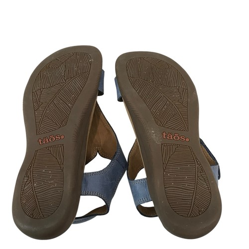 Taos The Show Lightweight Leather Sandals Women's 6 Blue Adjustable T Straps - Picture 4 of 6