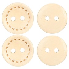 100 Pcs Wooden Buttons Circular Wood Color DIY Accessory Sewing 2-Holes Butt LW