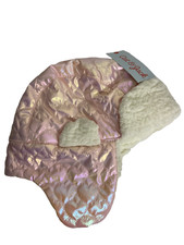 Cat  Jack Girls Iridescent Faux Fur Lined Beanie Ear Flap One Size