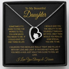 To My Daughter Necklace, Daughter Father Necklace, Daughter Gift From Dad,Mom