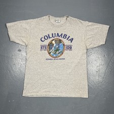 Vintage Kennedy Space Center Columbia STS 109 Tee Single Stitch XL USA Made VTG