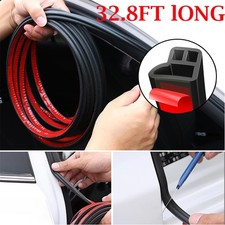 32.8ft Car L-shaped Door Rubber Sealing Strip Weatherstrip Edge Moulding Trim