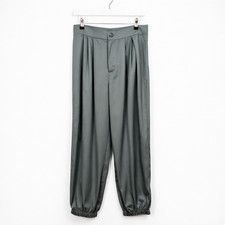 Cider Grey Pleated High Waist Jogger Trousers Size Large BNWT