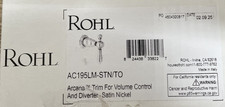 Rohl AC195LM-STN/TO Arcana Volume Control/Diverter Trim - Satin Nickel READ 