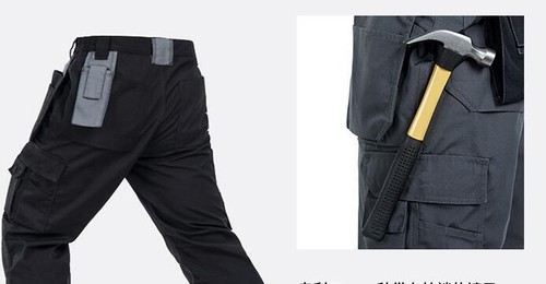 Men's Electrician pant Coveralls Mechanic Workwear Multi-pocket tooling trousers - Picture 8 of 19