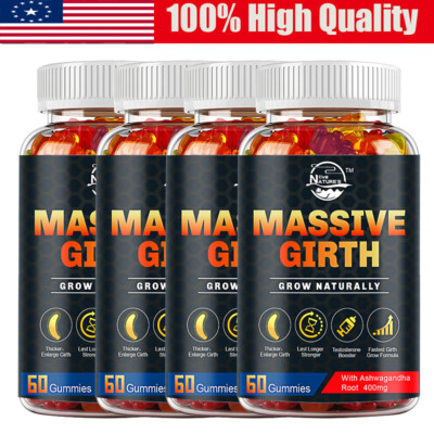 BEST-MALE ENLARGER 60 TO 240 GUMMIES THICKER LONGER BIGGER 3'' GROWTH ENLARGEMENT