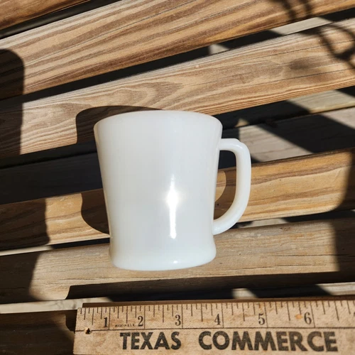 Vintage Fire King Coffee Mug Cup Oven ware White Milk Glass D Handle