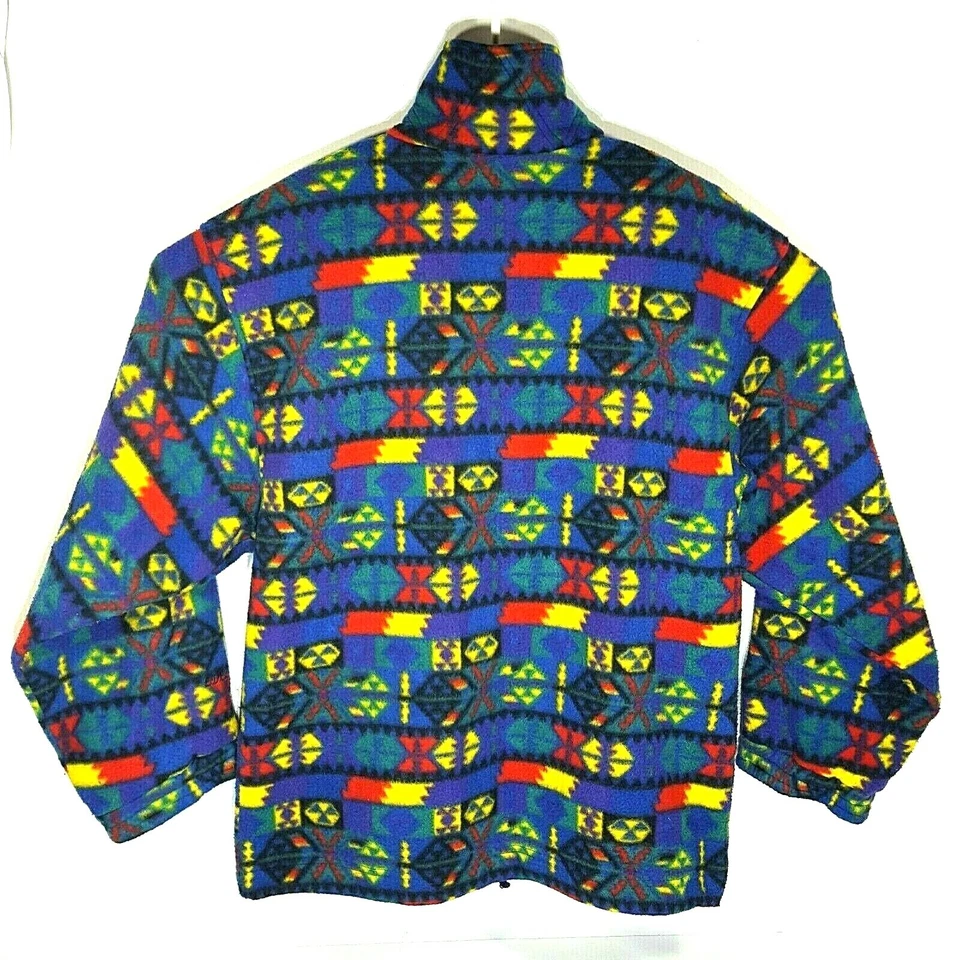 Suéter Chaqueta Pullover Vintage Edelweiss Para Mujer Azteca Cremallera Botón Polar Foto 3 de 4