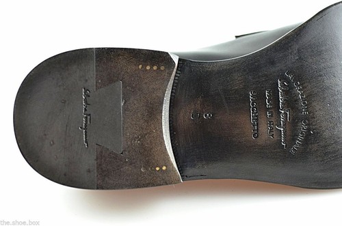 Herren Salvatore Ferragamo "Lusso" dunkelbraune Leder Halbschuhe Größe US 8-D - Bild 6 von 6