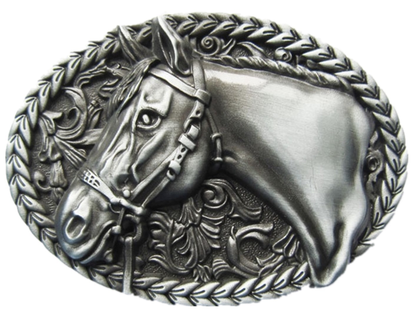 New Vintage Horse Head Western Oval belt buckle Gürtelschnalle also Stock in US