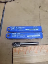 2 PFERD 24422 Carbide Bur Cylinder Radius End, DBL Cut 3/8" x 3/4" x 1/4" Shank